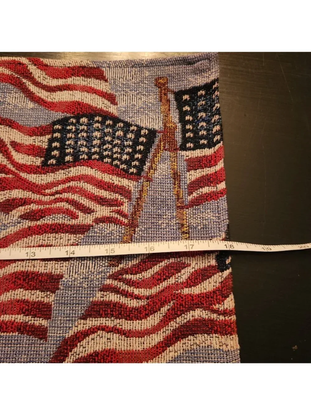 Set Of 4 Patriotic American Flag Woven Tapestry Placemats 13